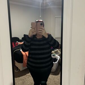 Black and silver striped sweater
